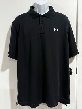Under Armour Black Polo Shirt with White Logo